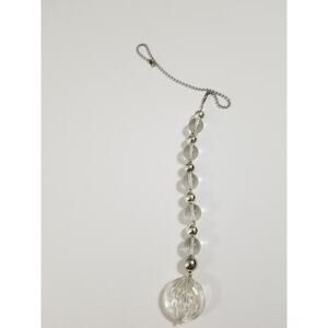 New ceiling fan/light chain pull silver chain clear acrylic/glass f21*